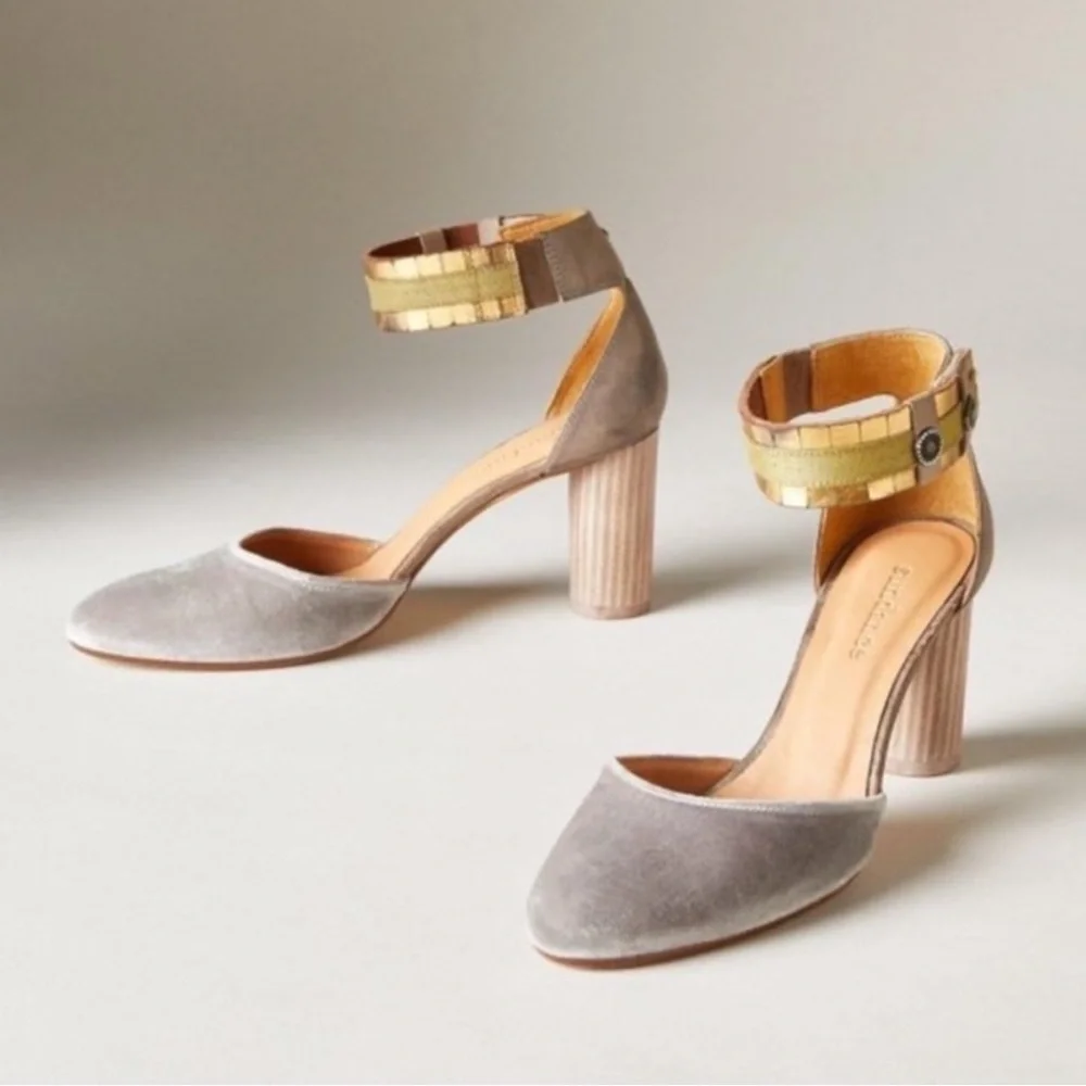 Sundance Aurora Velvet Ankle Strap Heels | 38